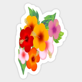 Colorful Hibiscus Sticker